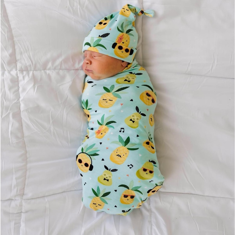 NIB LS Pineapple Jams Swaddle Set
